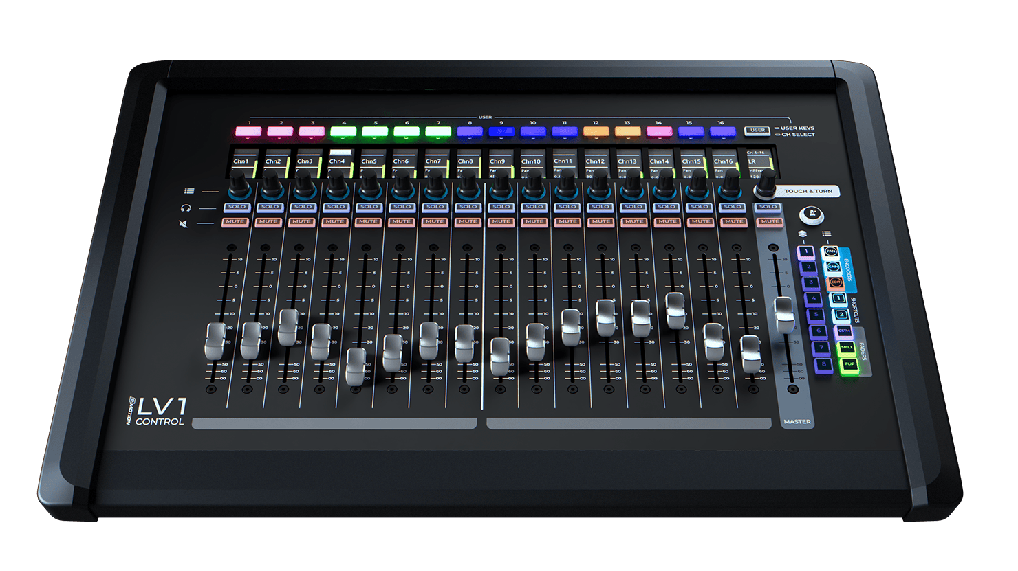 eMotion LV1 Control faders