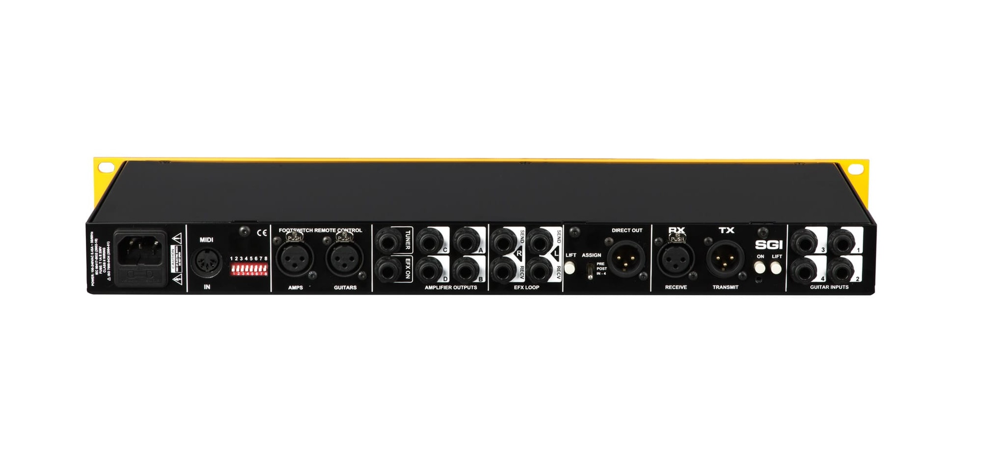 Switch between 四 guitars 和 四 amps