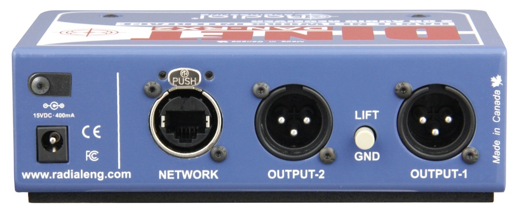 Radial DiNET DAN-RX2 rear panel